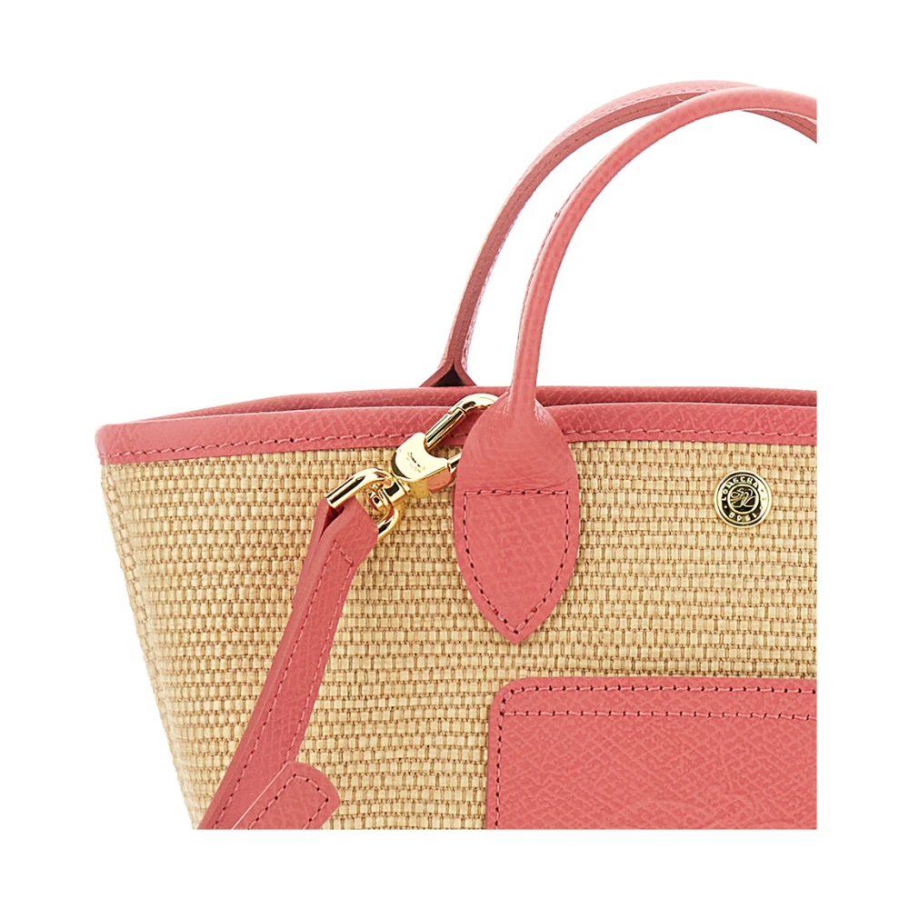 Longchamp Roze Handtas met Logo In reliëf Pink Dames