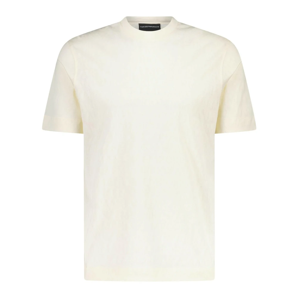 Emporio Armani Wit T-shirt met korte mouwen en geborduurd logo White Heren