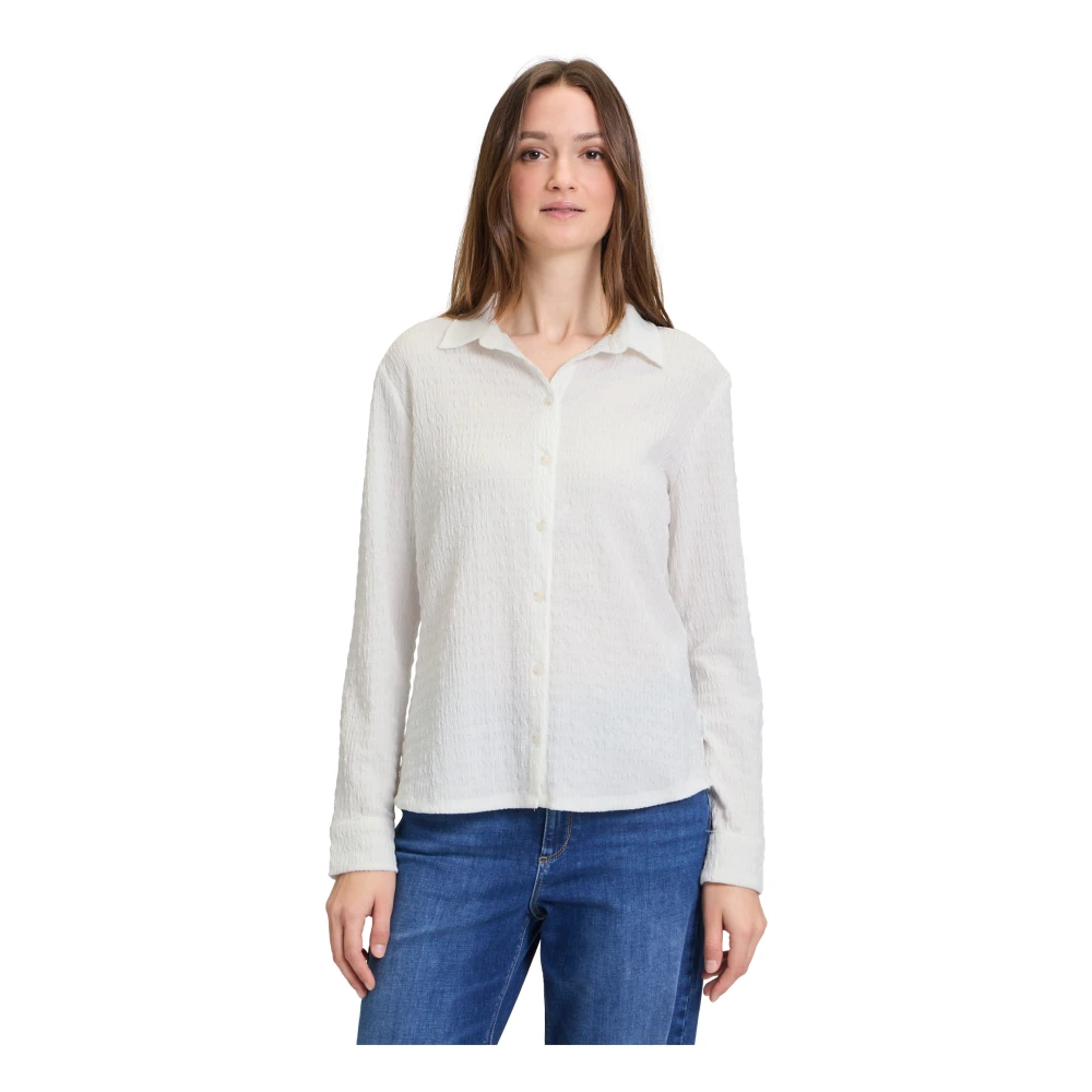 Betty & Co Blouse shirt met kraag White Dames