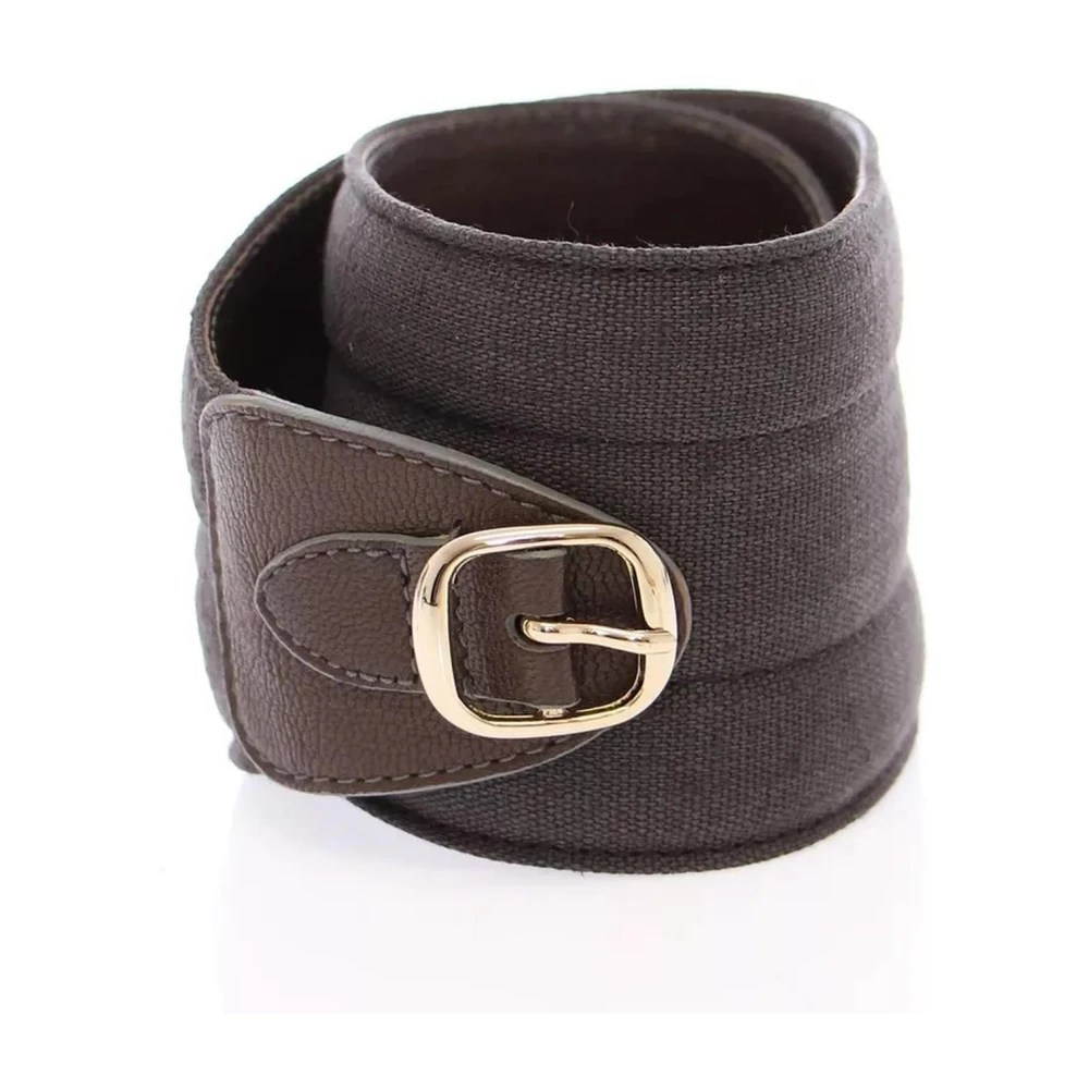Dolce & Gabbana Women's Brown Leather Logo Waist Belt
