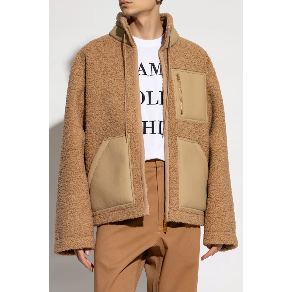 Moschino Gewatteerde jas met opstaande kraag Brown Heren