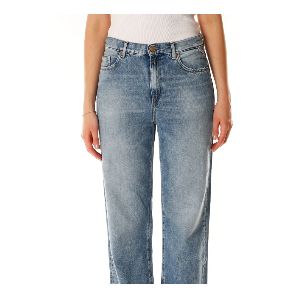 Replay Relaxed Straight Fit Jeans Blue Dames