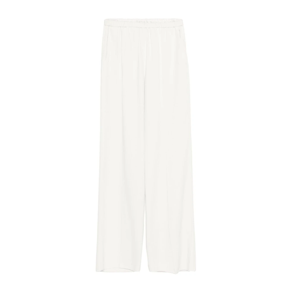 Forte Flare Viscose Elastische Broek Beige Dames