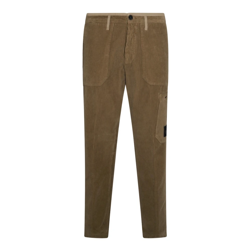 Stone Island Beige Katoenen Elastische Taillebroek Brown Heren