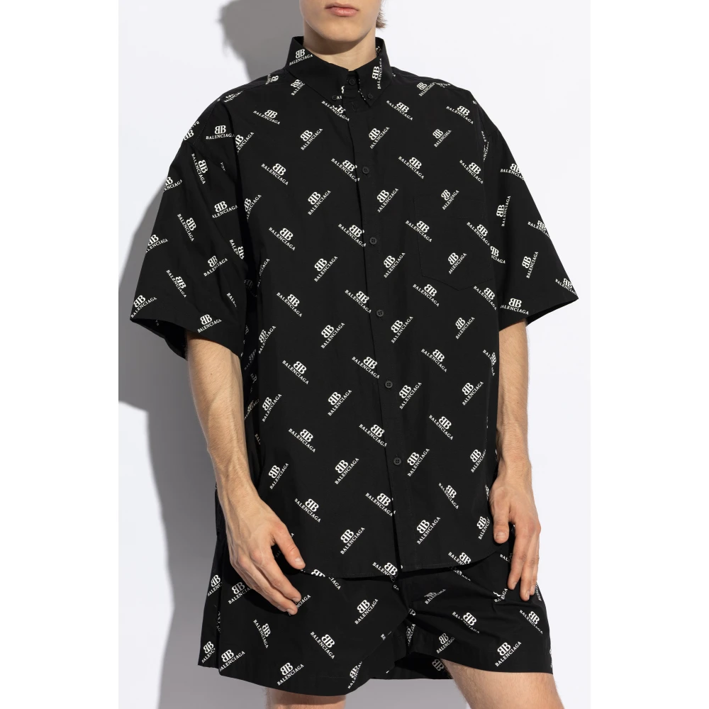 Balenciaga Overhemd met een zak Black Heren