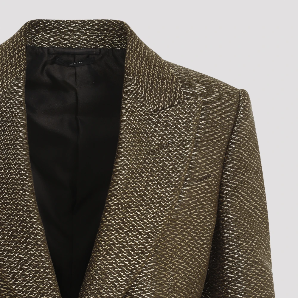 Tom Ford Olive Boucle Single Breasted Jacket Green Dames
