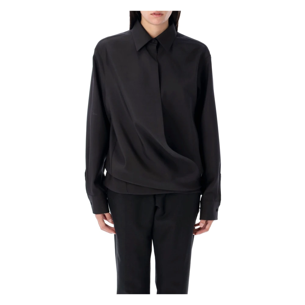 Valentino Garavani Women's Black Stylish Wrap Shirt For - Shirts - Xs - Blouses & Shirts
