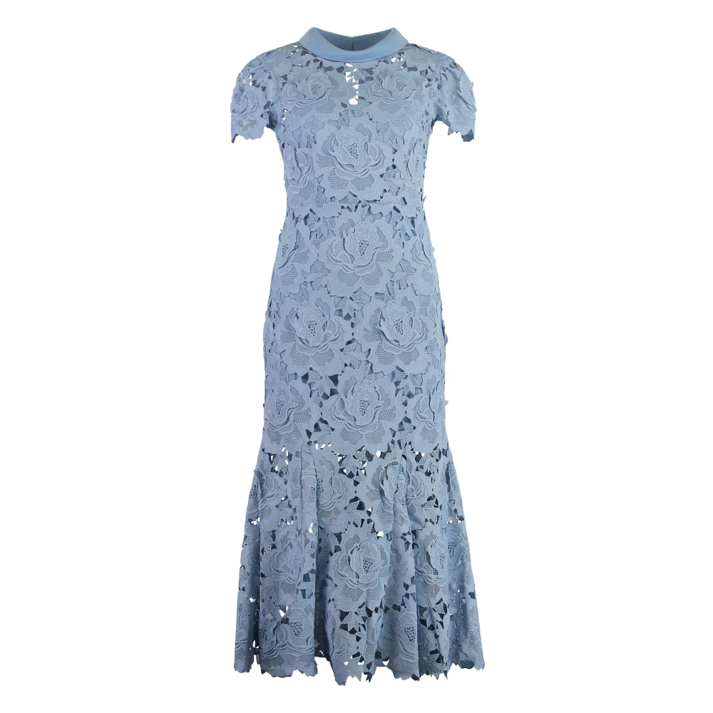 Self Portrait Blauwe jurk met uniek design Blue Dames