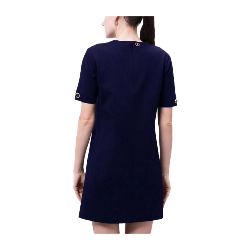 Twinset Viscose jurk met Milano steek Blue Dames