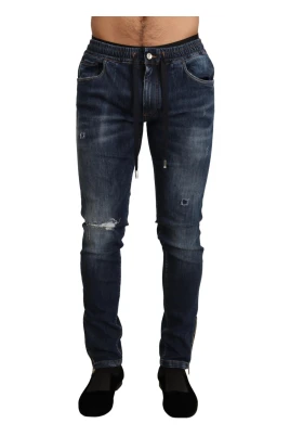 Slitna Skinny Jeans i Denim