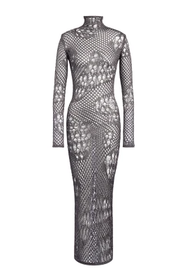 Slim Openwork Knit Dress