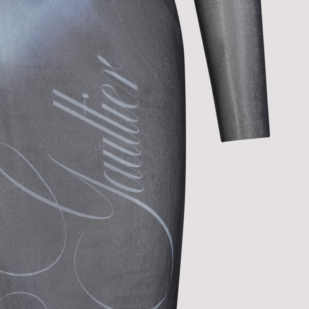 Jean Paul Gaultier Gedrukte Lange Jurk in Marineblauw Lichtblauw en Wit Blue Dames