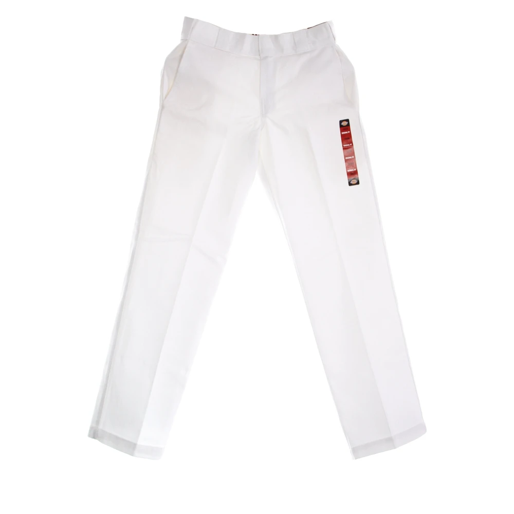 Dickies Men's White Work Trousers Structured Fabric - Straight Trousers - W34 L32 - Trousers