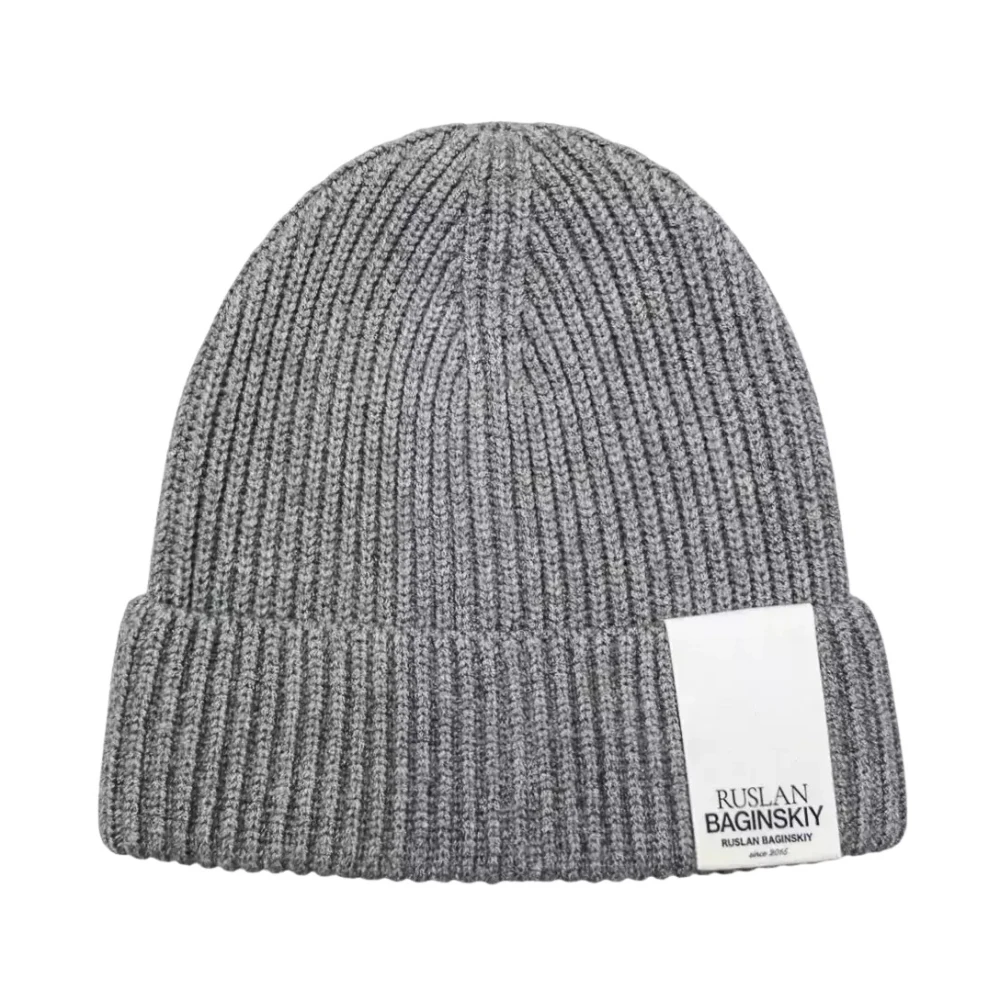 Ruslan Baginskiy Grijze Monogram Beanie Wintermuts Gray Dames