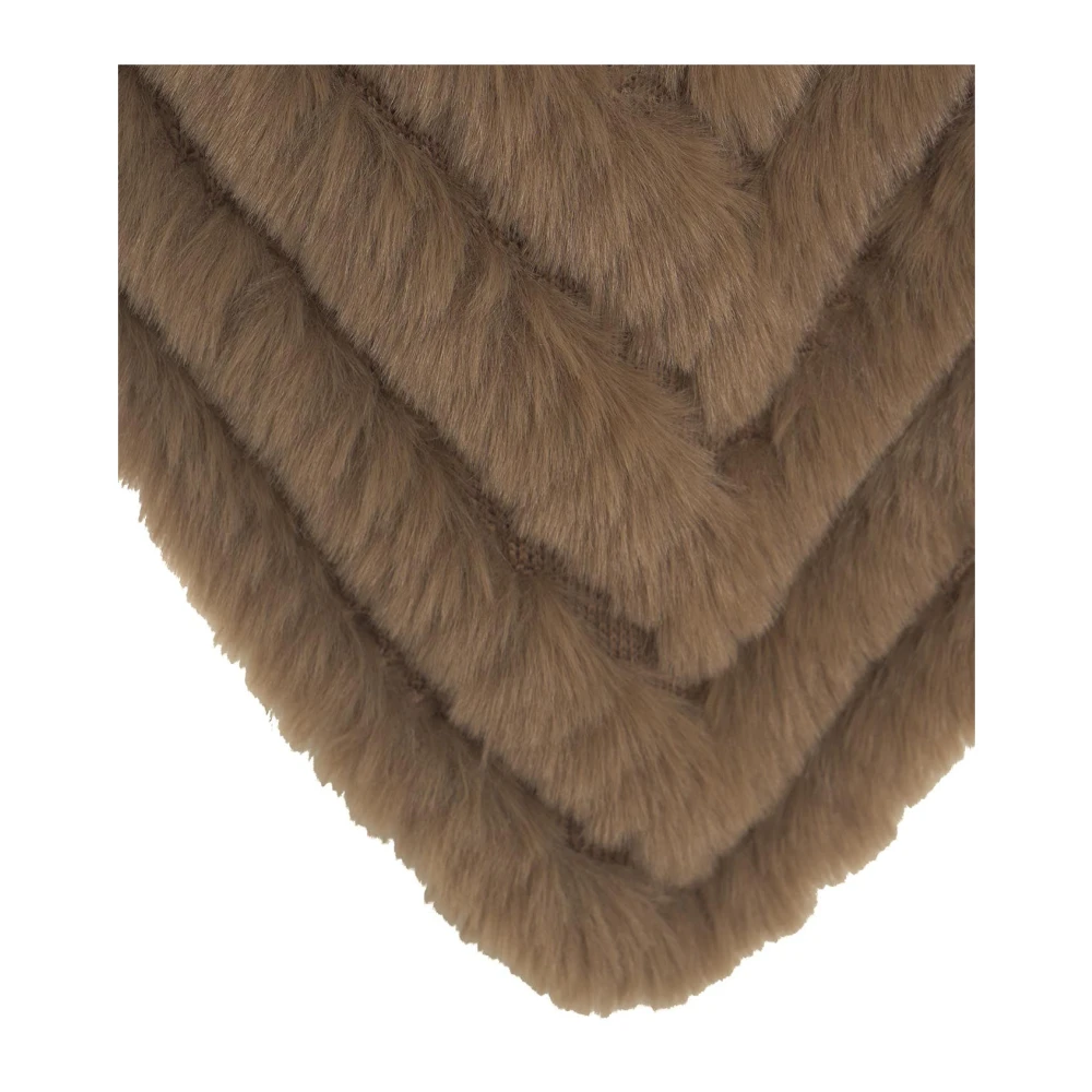 Blugirl Bruine Faux Fur Poncho Aw24 Brown Dames