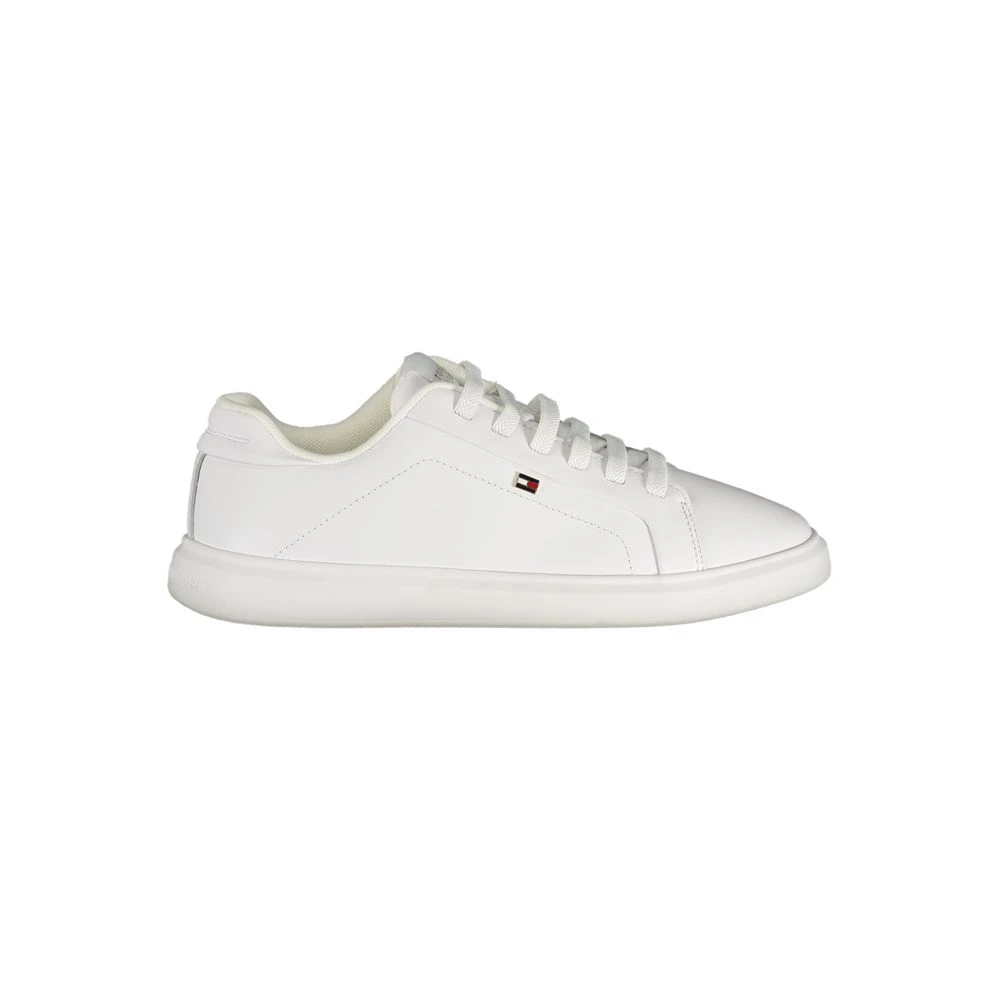 Tommy Hilfiger Women's White Sneakers, 4 Uk, Leather Sneaker