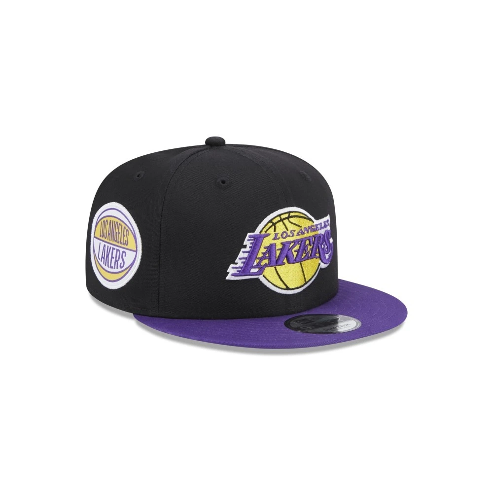 New Era Svart Lakers Kontrast Sidopatch Keps Black, Herr