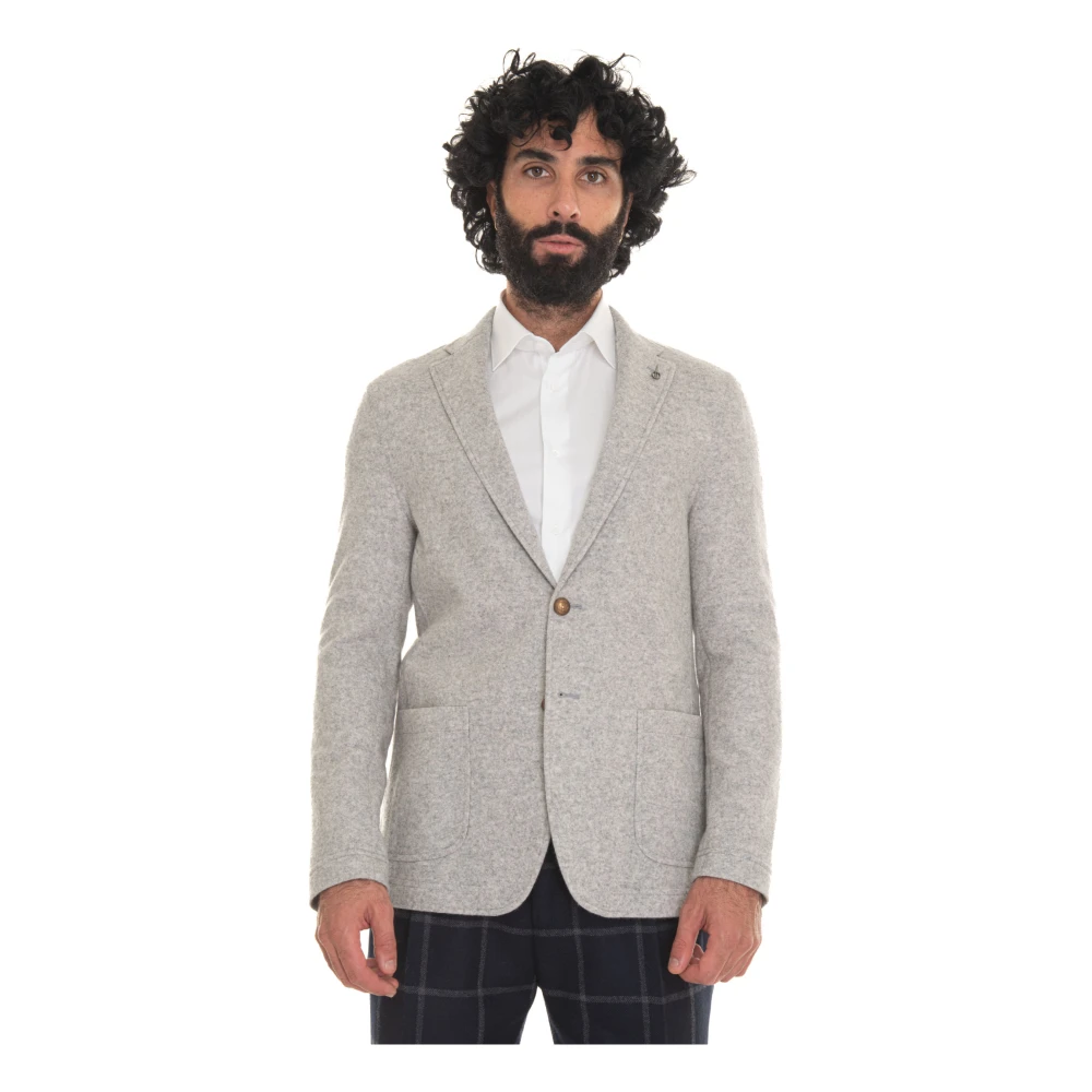 Paoloni Decostruita Jas met knoopsluiting Gray Heren