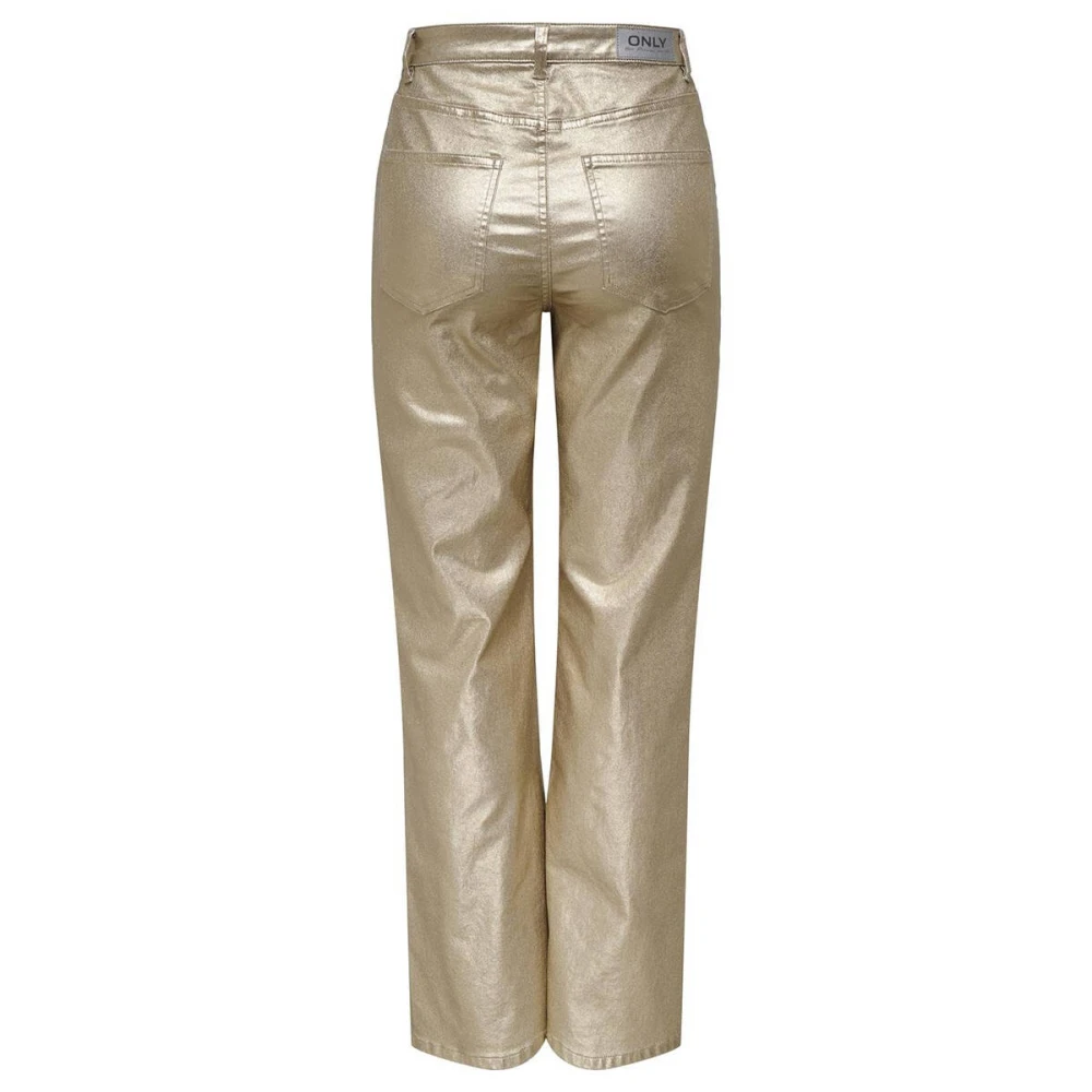 Only Metalen gecoate Juicy Viv Jeans Yellow Dames