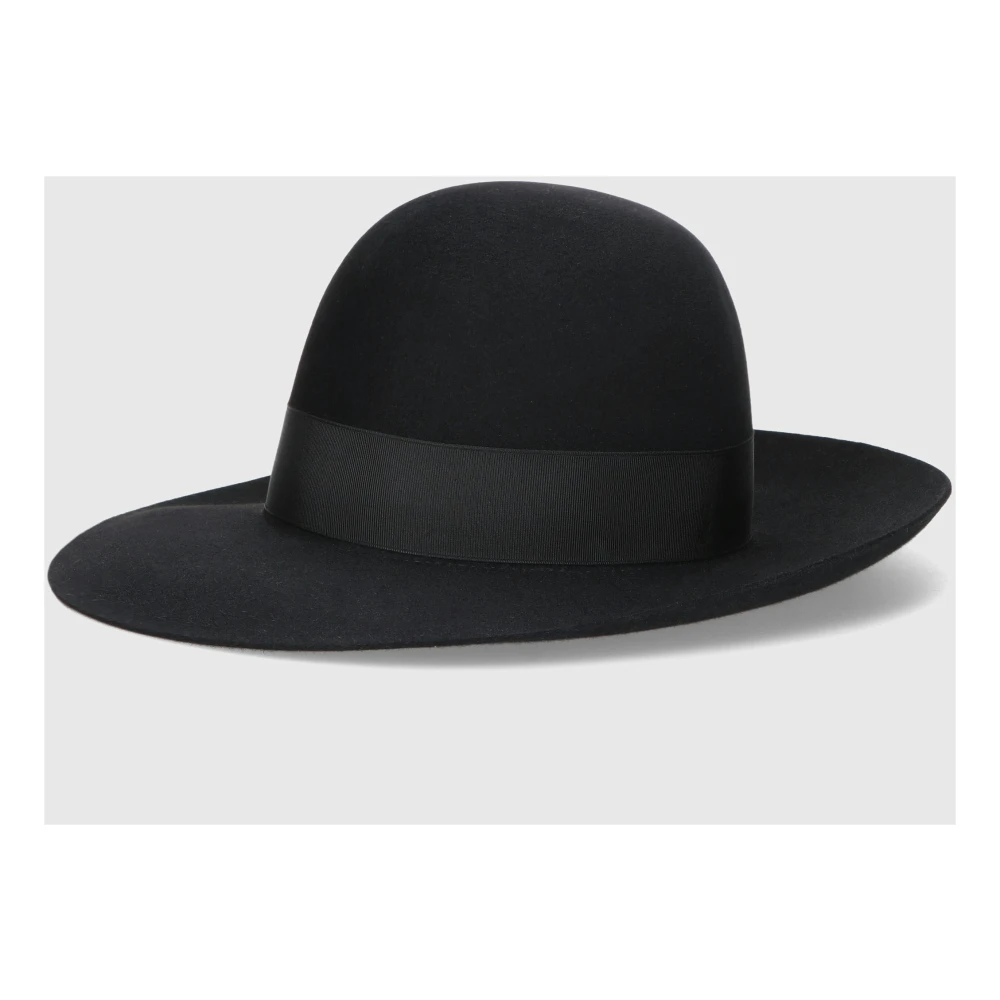 Borsalino Klassieke Vilt Dome Hoed Black Dames