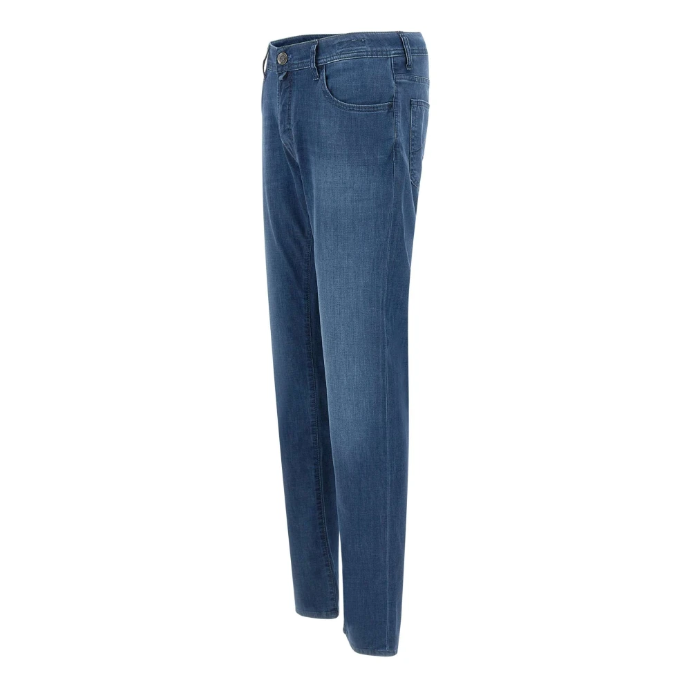 Jacob Cohën Blauwe Stretch Denim Jeans Blue Heren