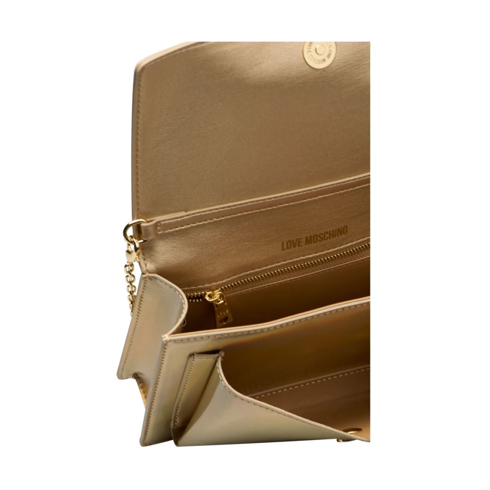 Love Moschino Gouden Crossbody Tas met Ketting Yellow Dames