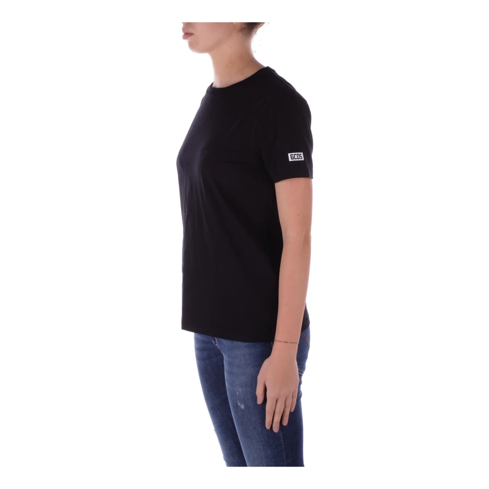 Gcds Zwart Logo Voorkant T-shirt Black Dames