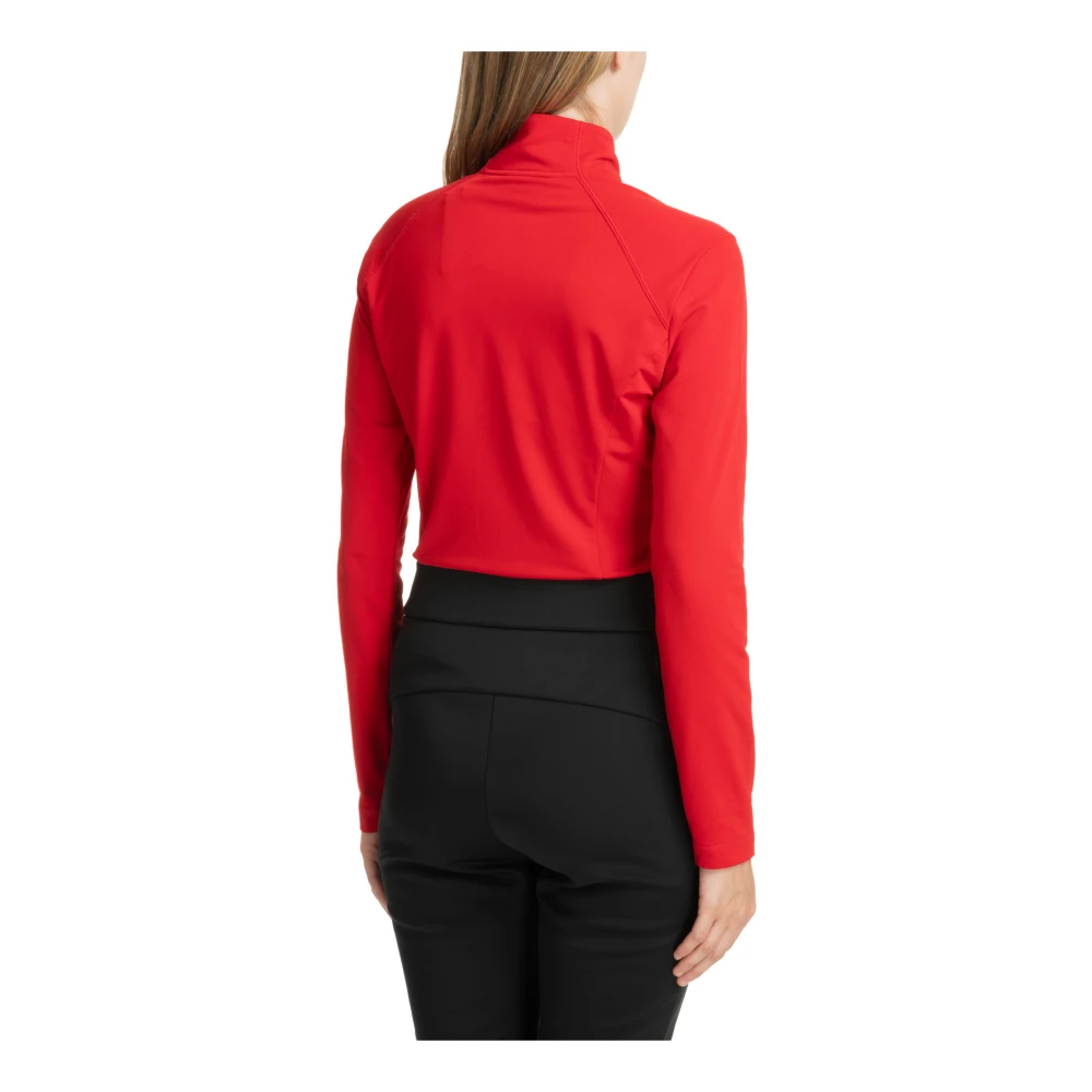 Emporio Armani EA7 Effen Sweatshirt met Rits en Logo Red Dames