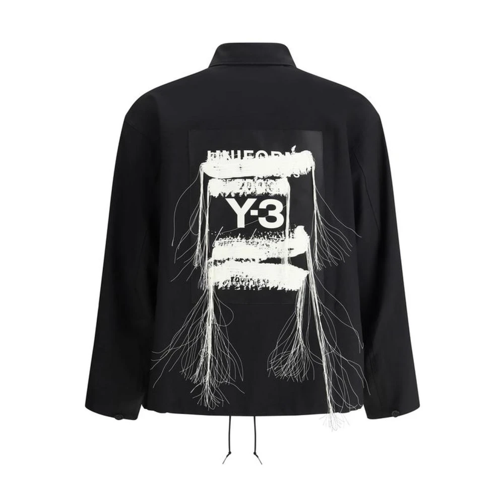 Y-3 Maxi-Print Patch Jas met Koordzoom Black Heren