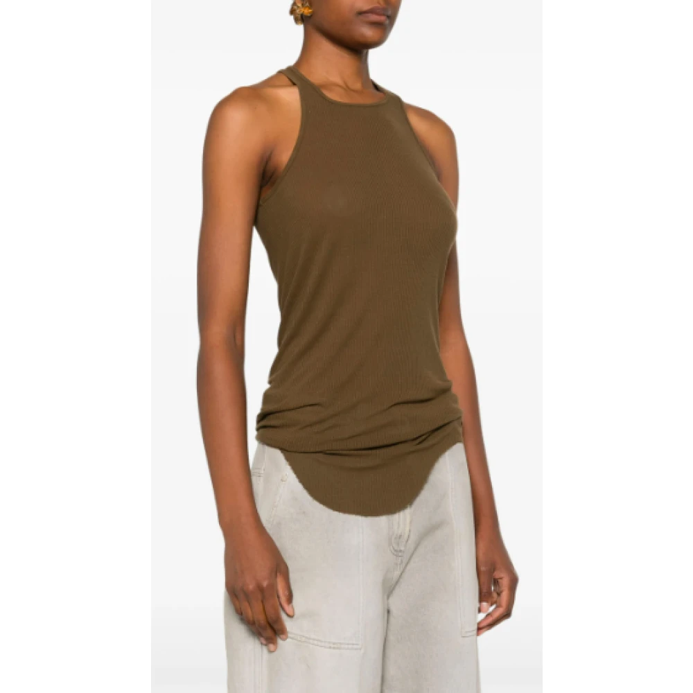 Rick Owens Rib Tank Top in Bean Kleur Green Dames