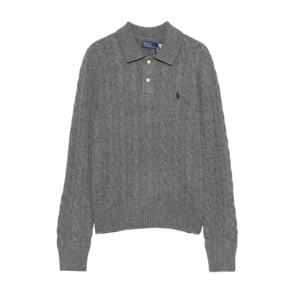 Polo Ralph Lauren Gray Round-Neck Knitwear, Female, L, Wool-Cashmere Jumper Aw25