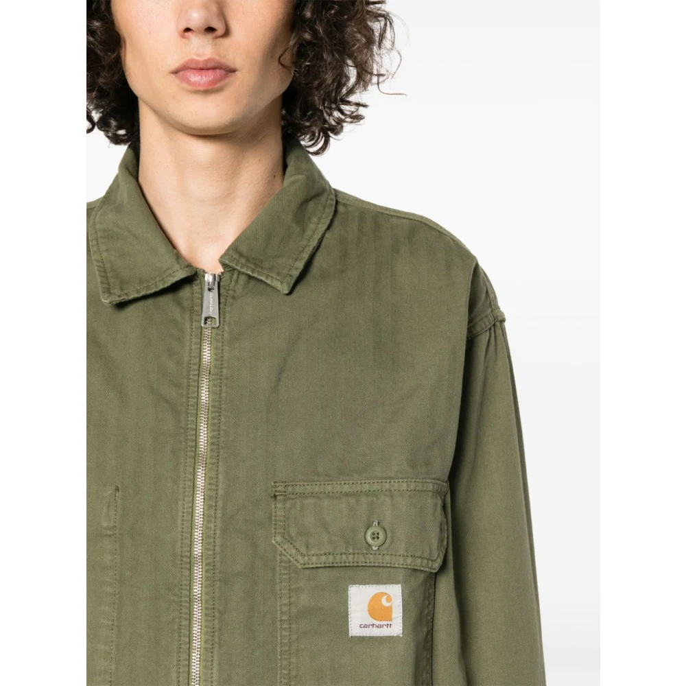 Carhartt WIP Herringbone Cotton Shirt Jacket Green Dames