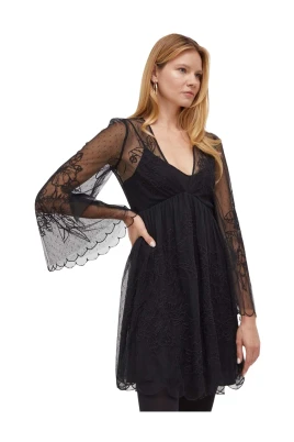 Flared Layered Lace Dress