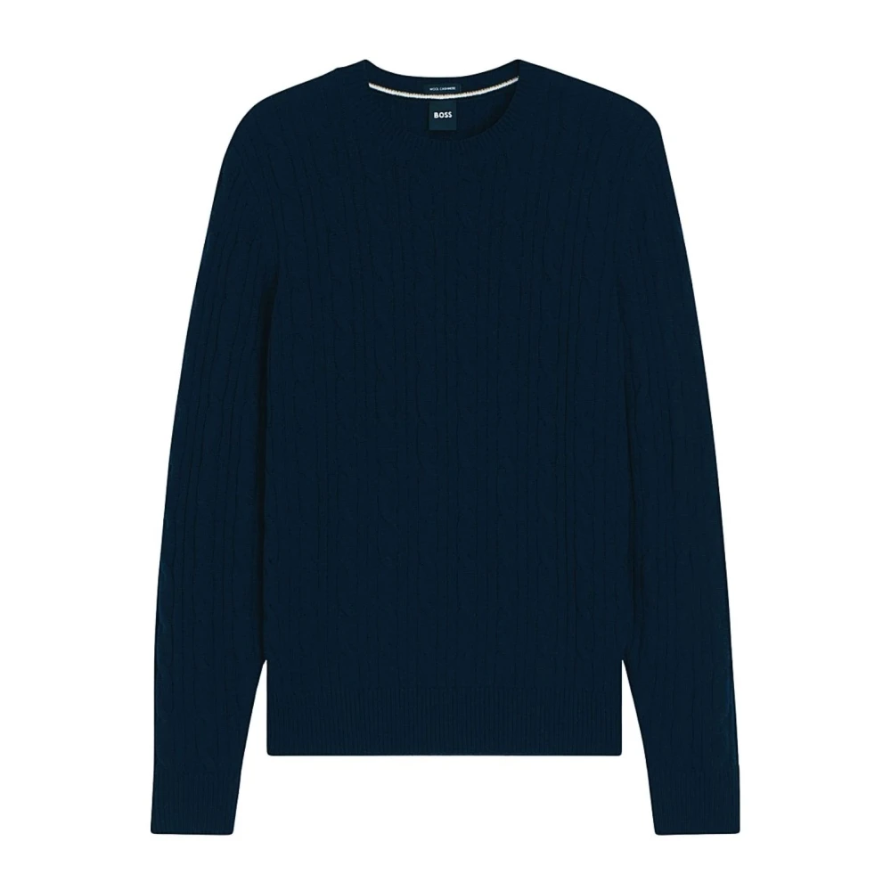 Hugo Men's Blue Maglia A Girocollo Basic - Round-Neck Knitwear - L - Knitwear