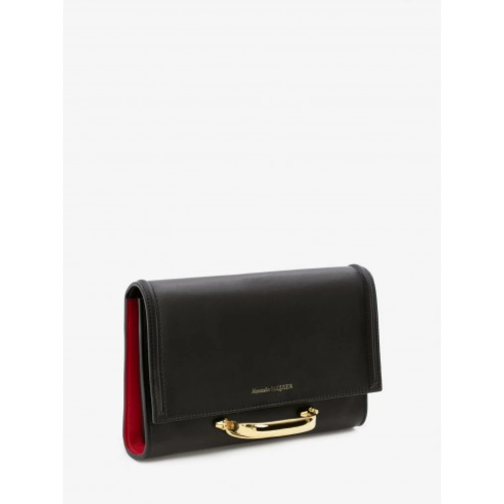 alexander mcqueen Luxe Zwart Rood Leren Handtas Black Dames