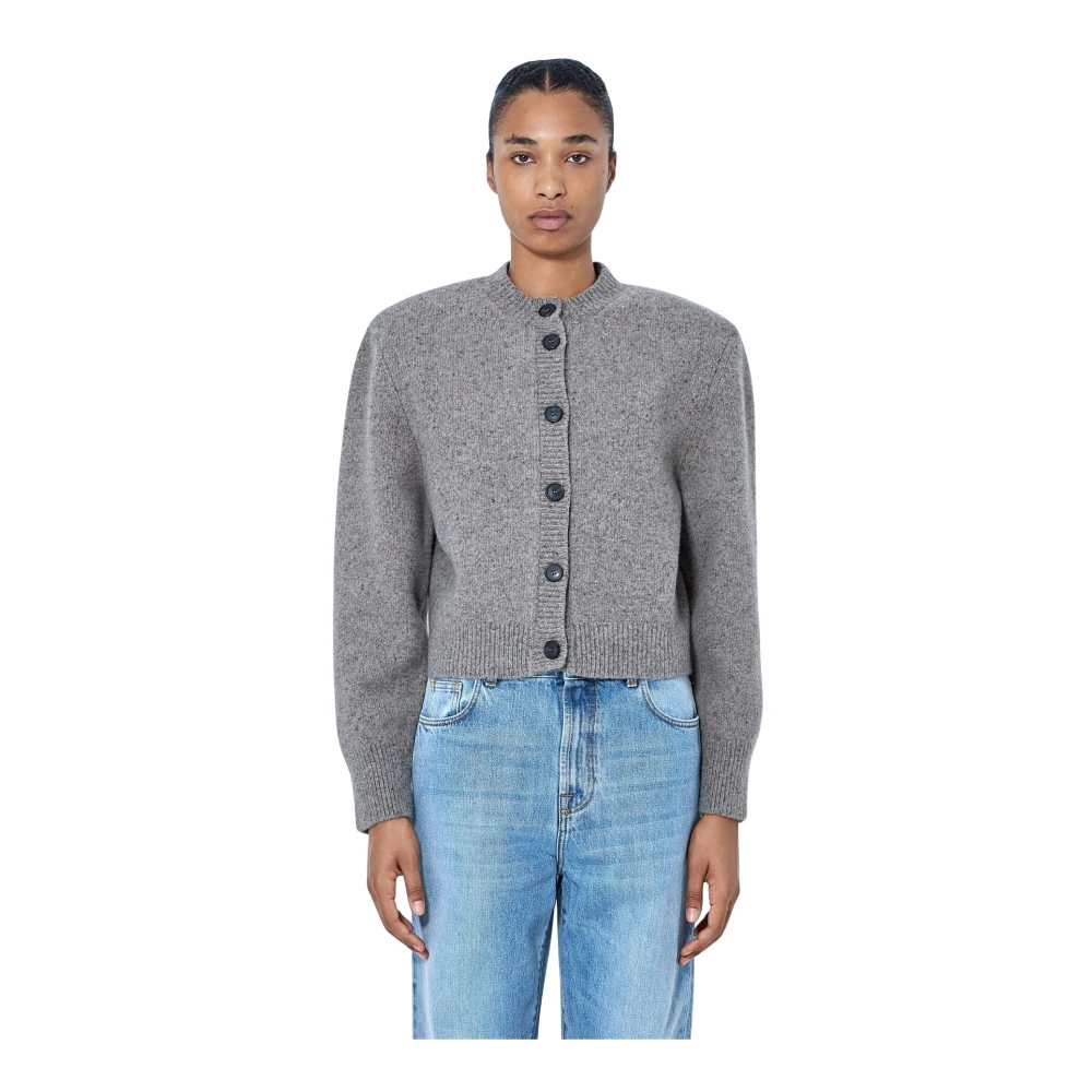 Róhe Statement Mouliné Cardigan - Female - Cardigans - Gray - Xs - Knitwear