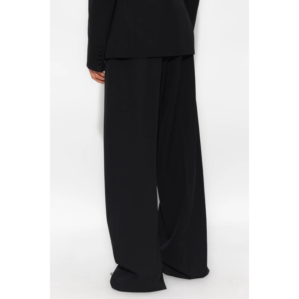 Balenciaga Oversized plooivoorkant broek Black Dames