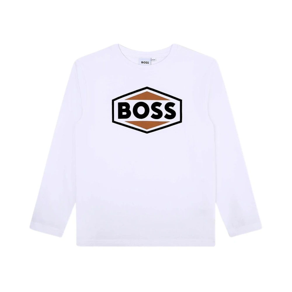 Hugo Boss Långärmad Tryckt T-shirt White, Pojke