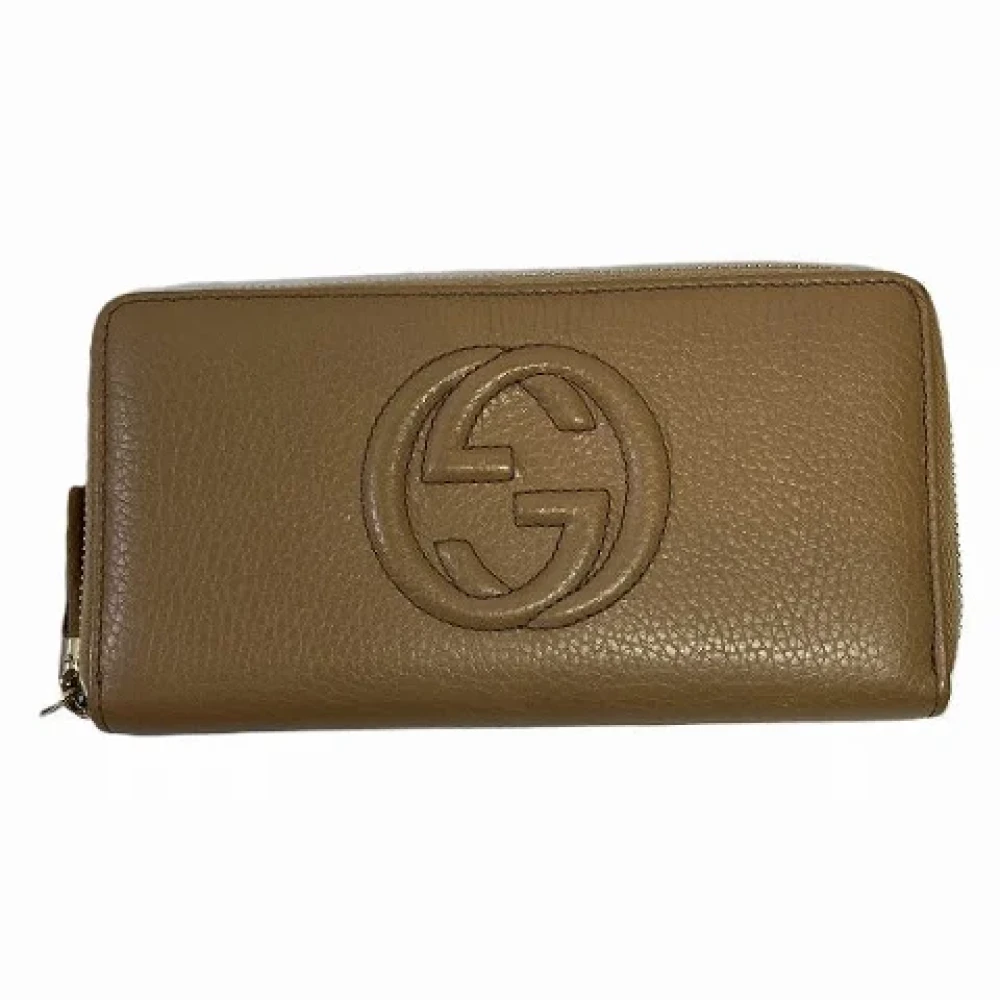 Gucci Vintage Pre-owned Leather wallets Beige Dames