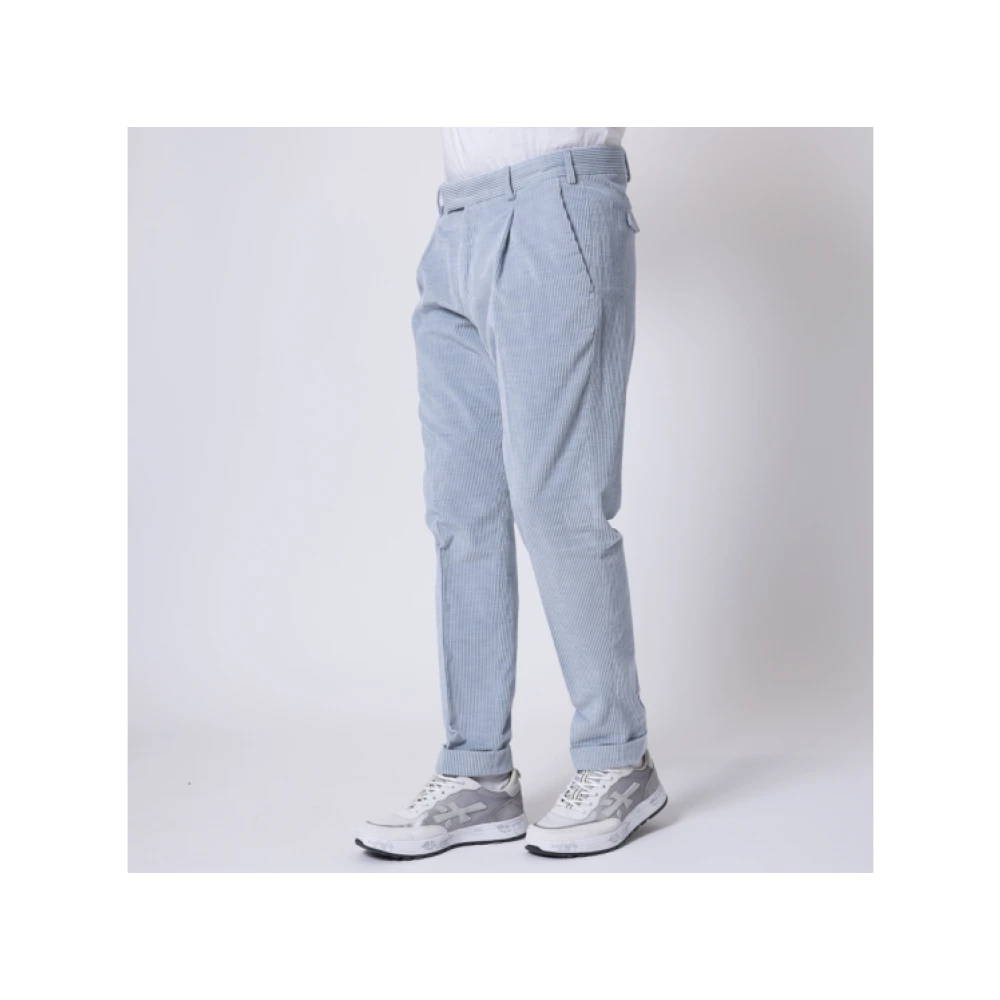 PT Torino Lichtblauwe Corduroy Broek Rebel Fit Blue Heren