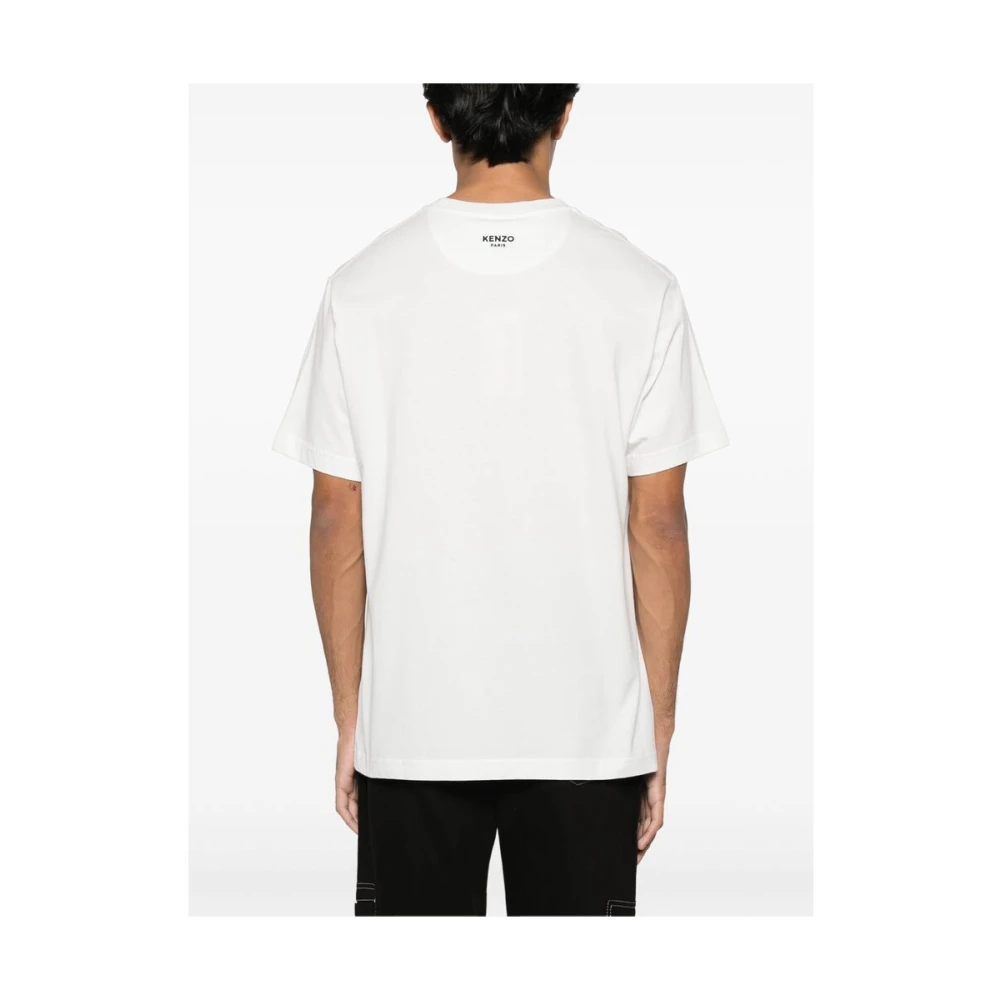 Kenzo Witte Patch Detail Crew Neck T-shirt White Heren