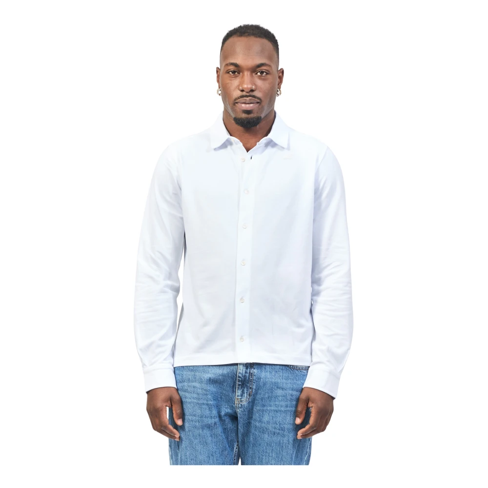K-way Wit Overhemd Lange Mouw Modern White Heren