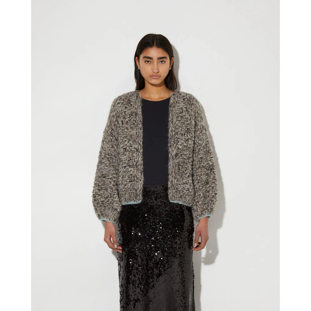 Maiami Alpaca Parel Patroon Bomber Vest Gray Dames