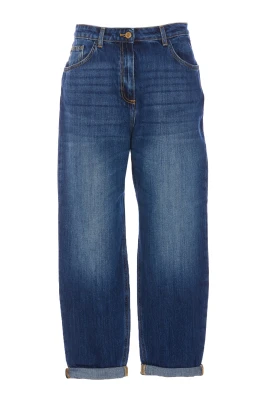 Denim Jeans med knappstängning fram