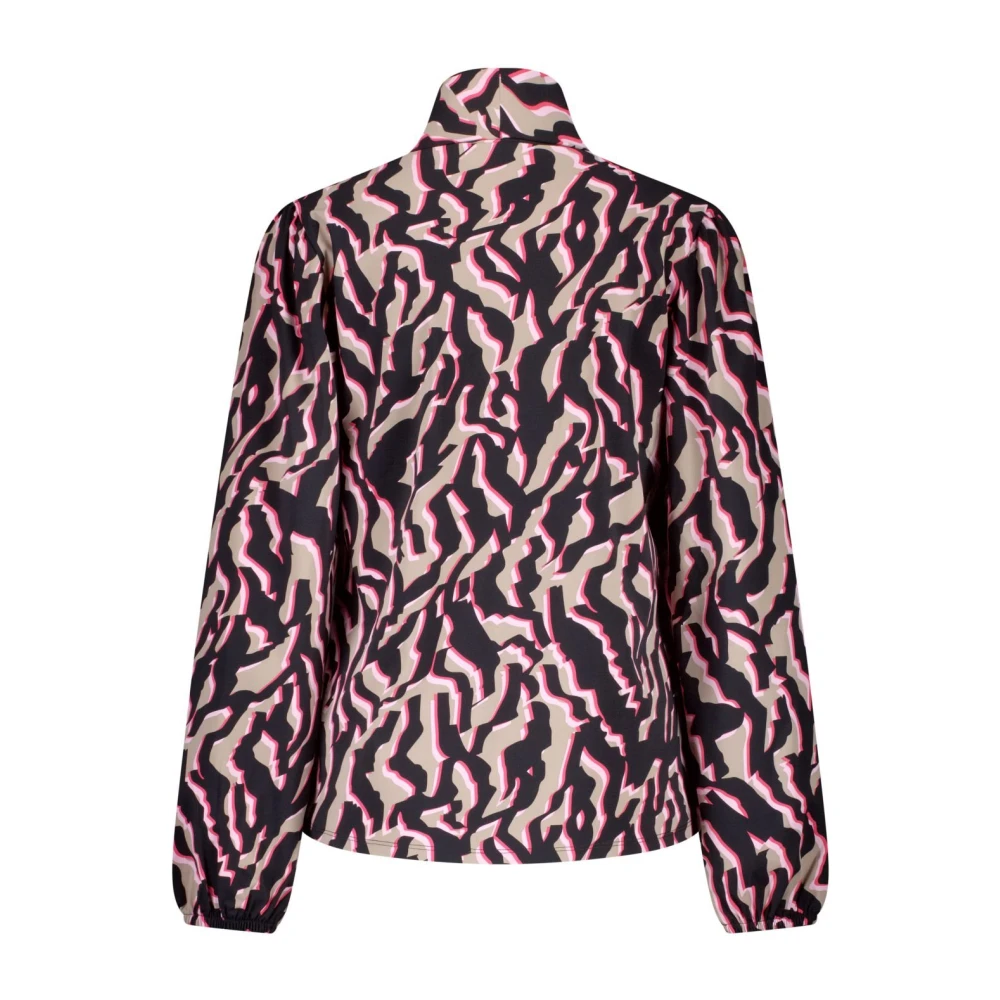 Lady Day Zebra Print V-Hals Blouse Pink Dames