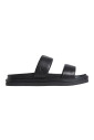 sandales-plates-noires-doubles