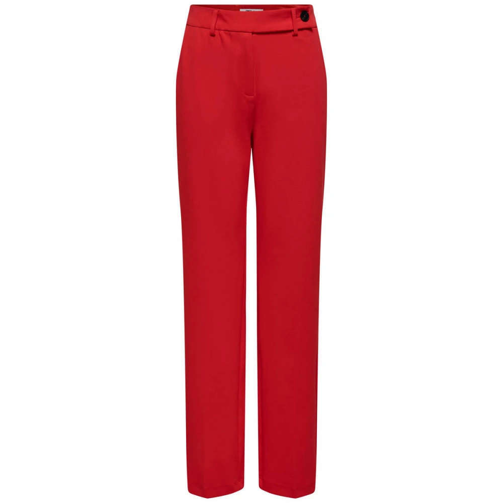 Only Carolina Life Hoge Taille Straight Broek Red Dames