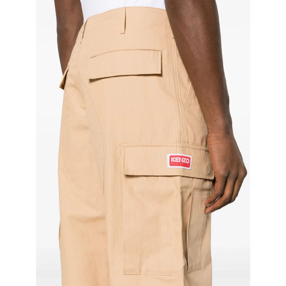 Kenzo Beige Broek met Verstelbare Koorden Beige Heren