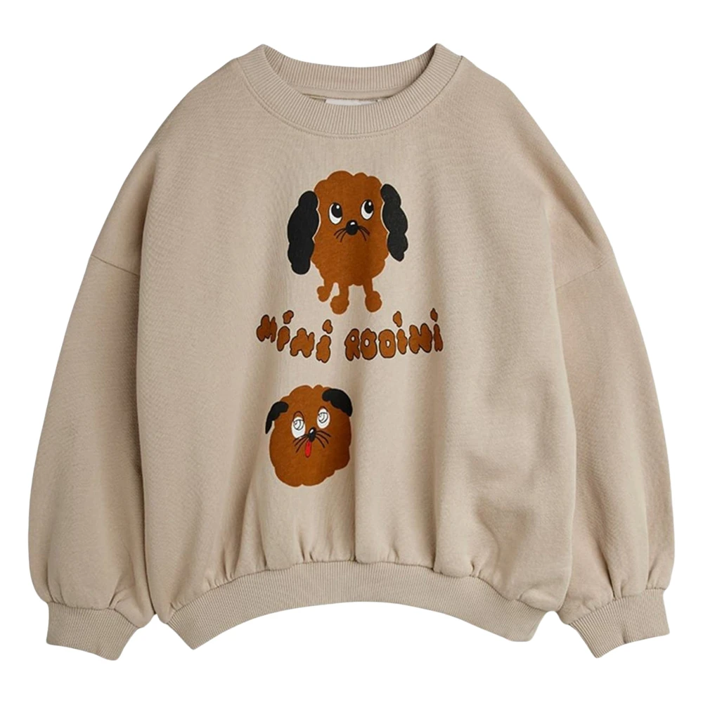 Mini Rodini Unisex Kids Beige Kids Sweatshirts, 8 Y, Doggies Sweatshirt