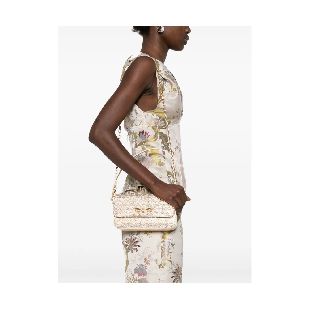 Self Portrait Beige Schoudertas met Kettingband Beige Dames